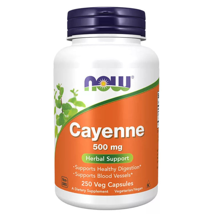 NOW FOODS Cayenne'i pipar 500 mg – 250 kapslit