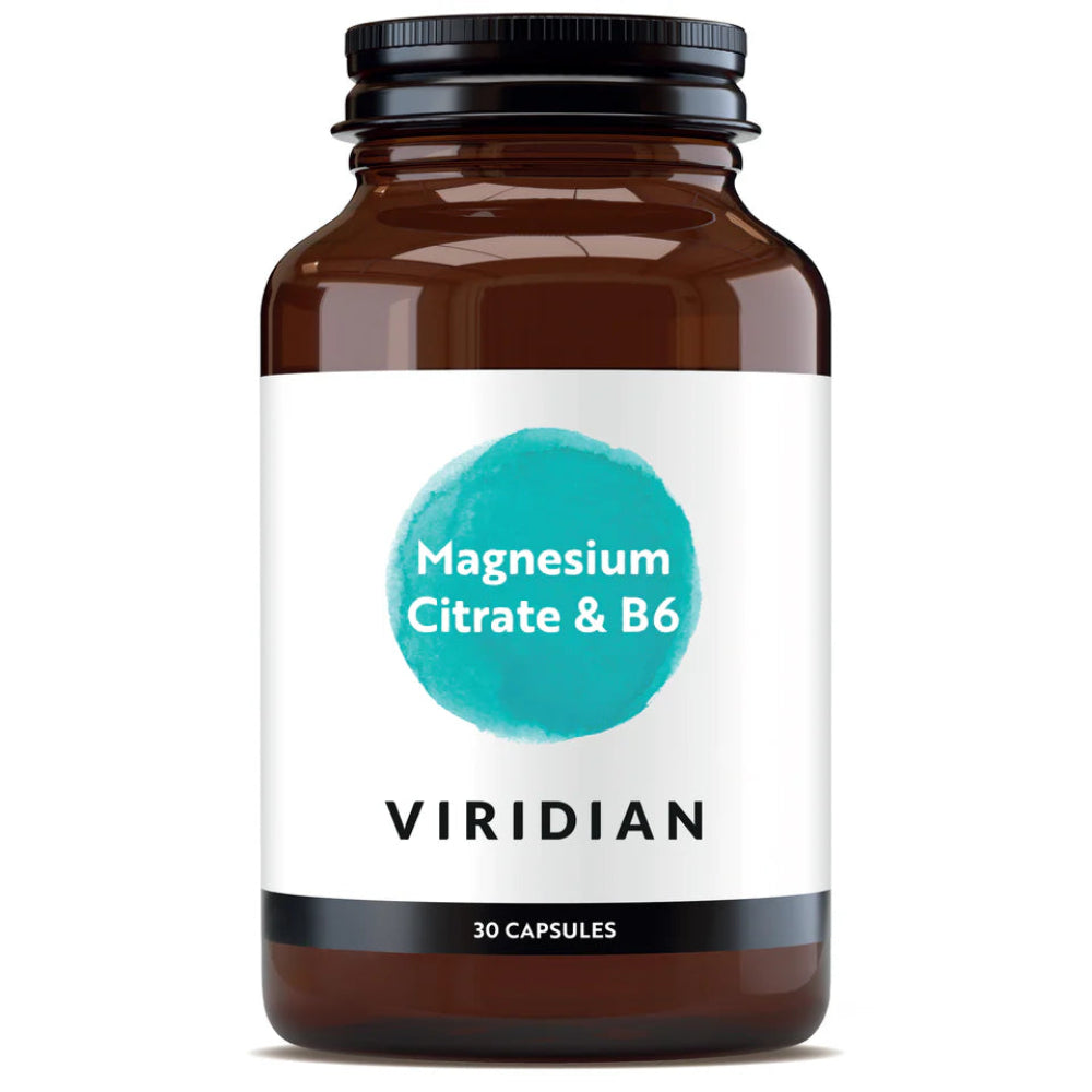 VIRIDIAN magneesiumtsitraat + vitamiin B6 – 30 kapslit