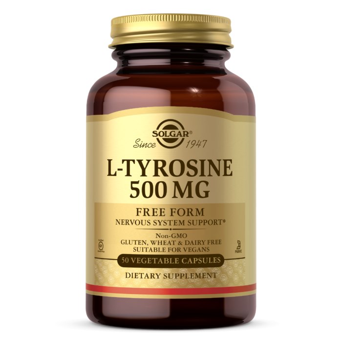 SOLGAR L-türosiin 500 mg – 100 kapslit