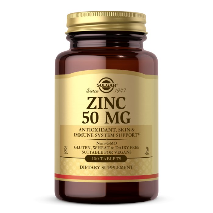 SOLGAR tsink 50 mg – 100 tabletti
