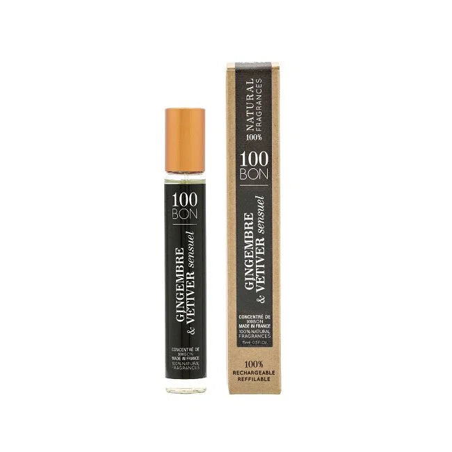 100 Bon, Gingembre & Vetiver Sensuel, Eau De Parfum, Unisex, 15 ml *Miniature