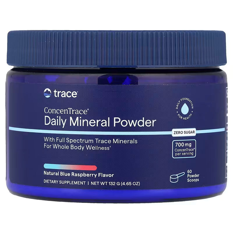 TRACE MINERALS igapäevane mineraalpulber, Natural Blue Raspberry maitseline - 132 g