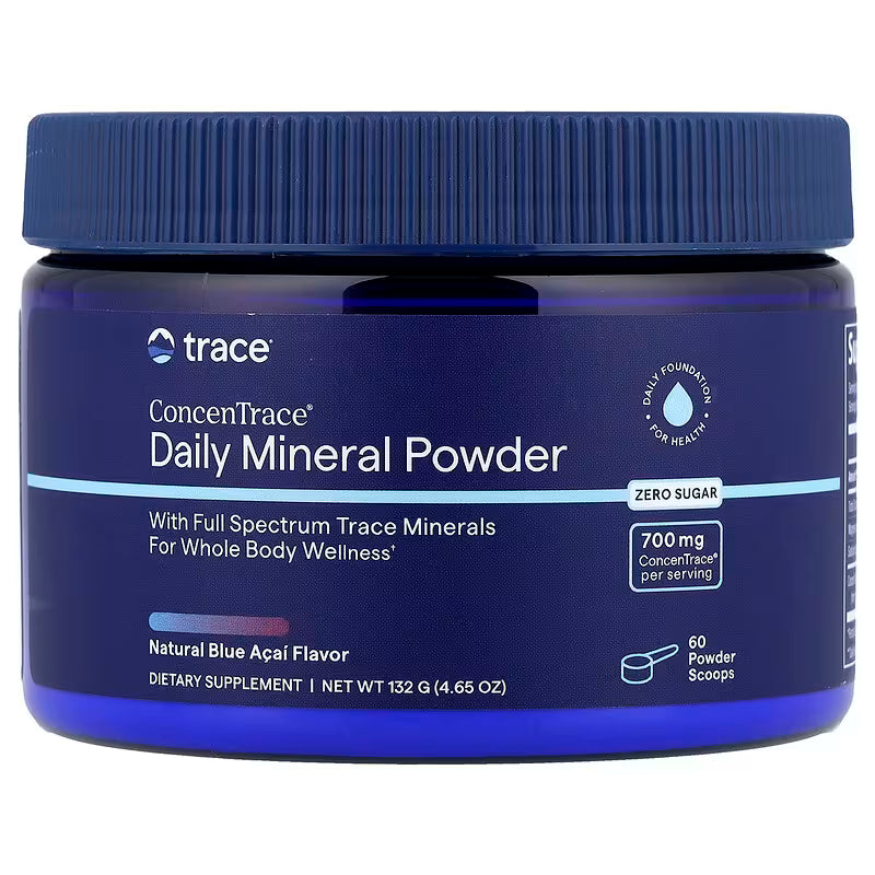 TRACE MINERALS igapäevane mineraalipulber, Natural Blue Acai maitse – 132 g