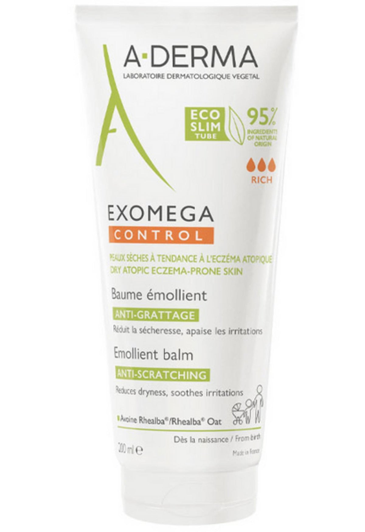 A-Derma, Exomega Control, minkštinamasis balzamas veidui, 40 ml