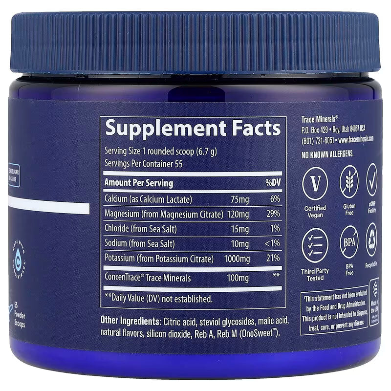 TRACE MINERALS ketoelektrolüütide pulber, sidruni-laimi maitsega - 369 g