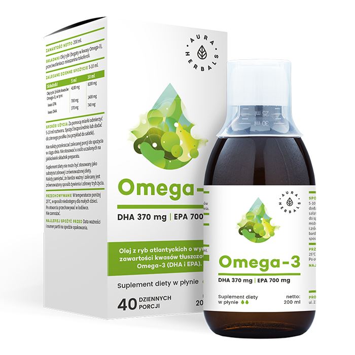 Aura Herbals Omega-3 DHA+ EPA - 200 ml vedelikku