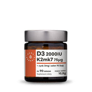 Aura Herbals vitamiin D3 2000 IU + K2mk7 + tsink + seleen - 90 tabletti