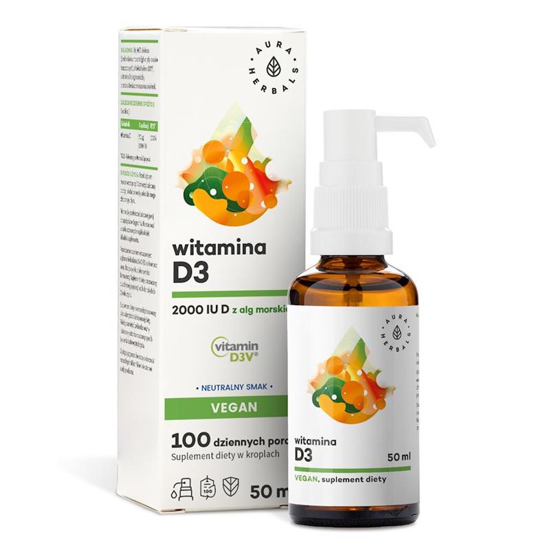 Aura Herbals D3-vitamiin 2000 IU – 50 ml