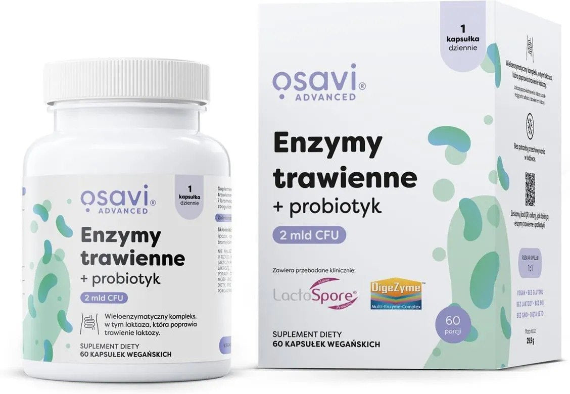 Osavi seedeensüümid + probiootikum - 60 kapslit