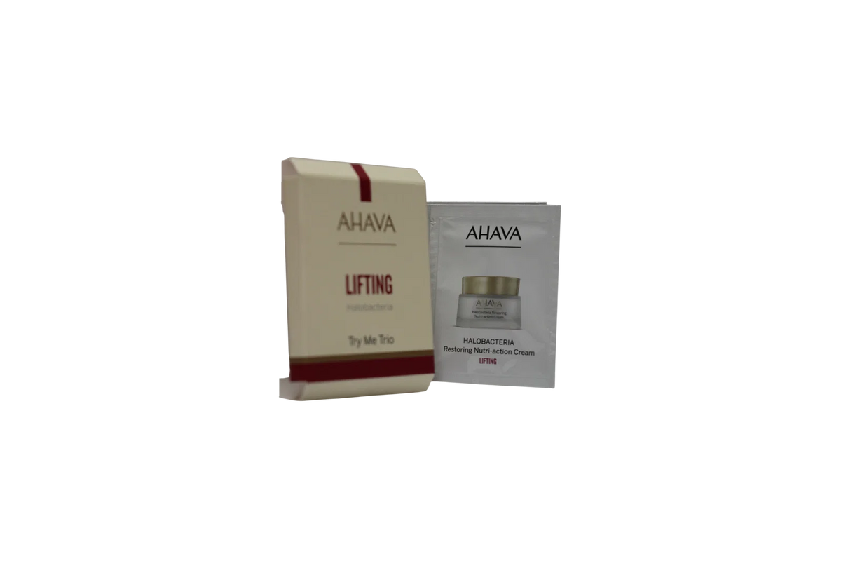 Set Ahava: Halobacteria Restoring, Improves Elasticity, Serum, For Face, 3 ml *Sample + Halobacteria Restoring, Lifting, Overnight, Cream Mask, For Face, 3 ml *Sample + Halobacteria Restoring, Hydrating, Firming, Lifting, Cream, For Face, 3 ml *Sample