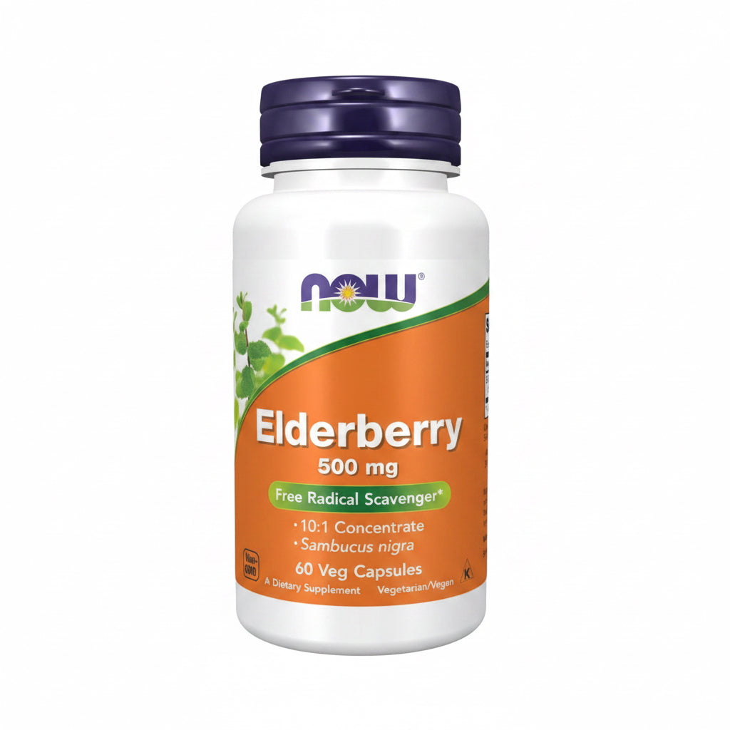NOW FOODS Elderberry 500 mg Bez Czarny (60 kaps.)