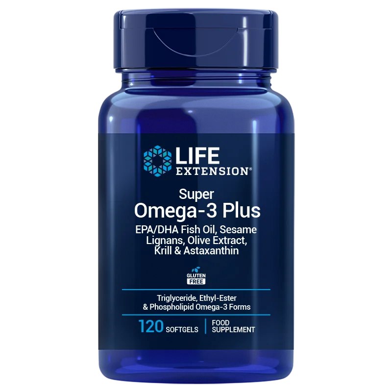 LIFE EXTENSION Super Omega-3 Plus EPA/DHA seesamlignaanide, oliiviekstrakti, krilliõli ja astaksantiiniga EU – 120 kapslit