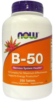 NOW Foods Vitamiin B-50 – 250 tabletti