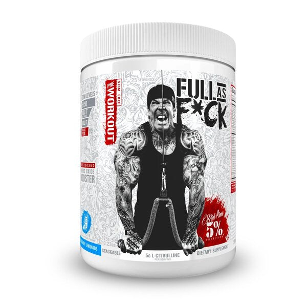 5% Nutrition toidulisandid Full As F*ck – legendaarne sari, mustikalimonaad – 350 g
