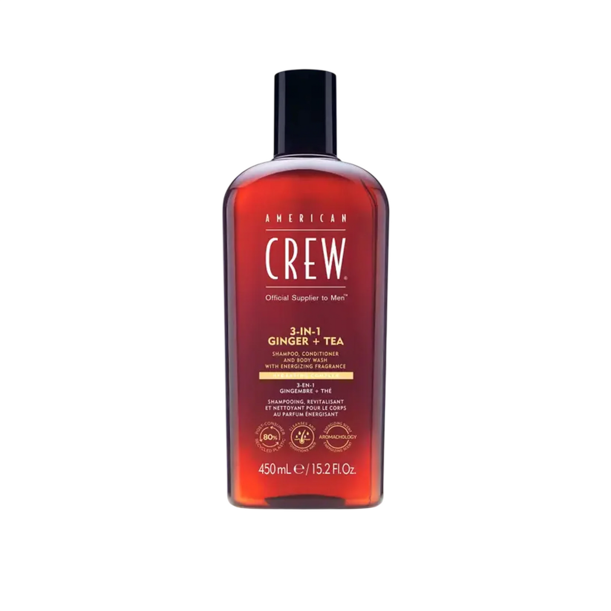 American Crew, 3-In-1 Tea Tree, Ginger, Hair Shampoo, Conditioner & Shower Gel 3-In-1, Cleansing, 450 ml