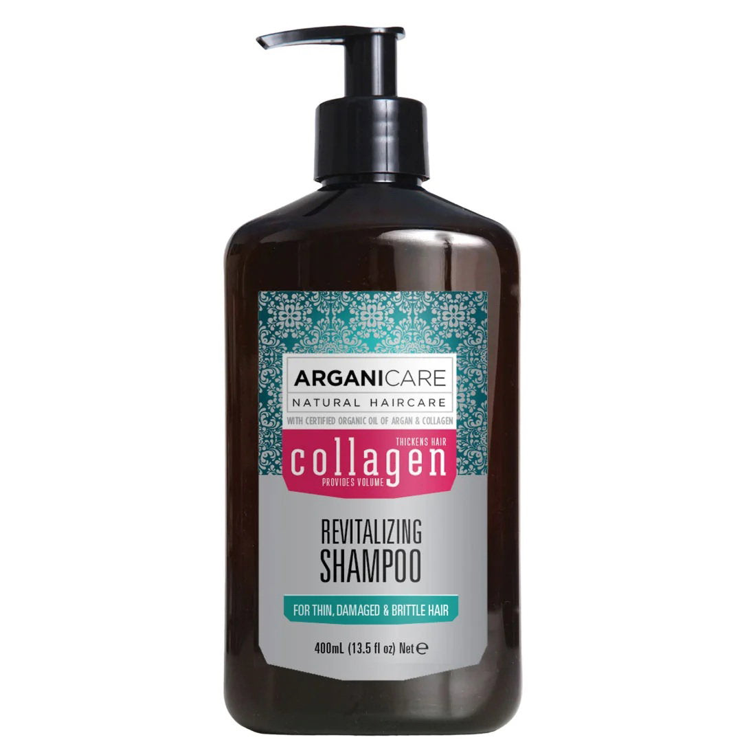 Arganicare, kolageno, plaukų šampūnas, atgaivinantis, 400 ml