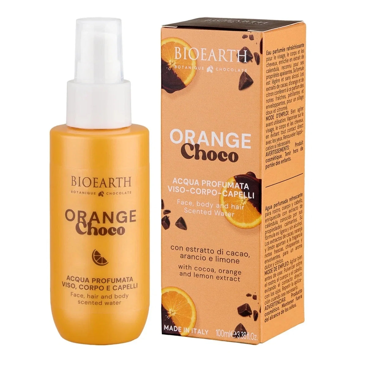 Bioearth, Orange Choco, Refreshing, Mist Spray, For Body, Face & Hair, 100 ml