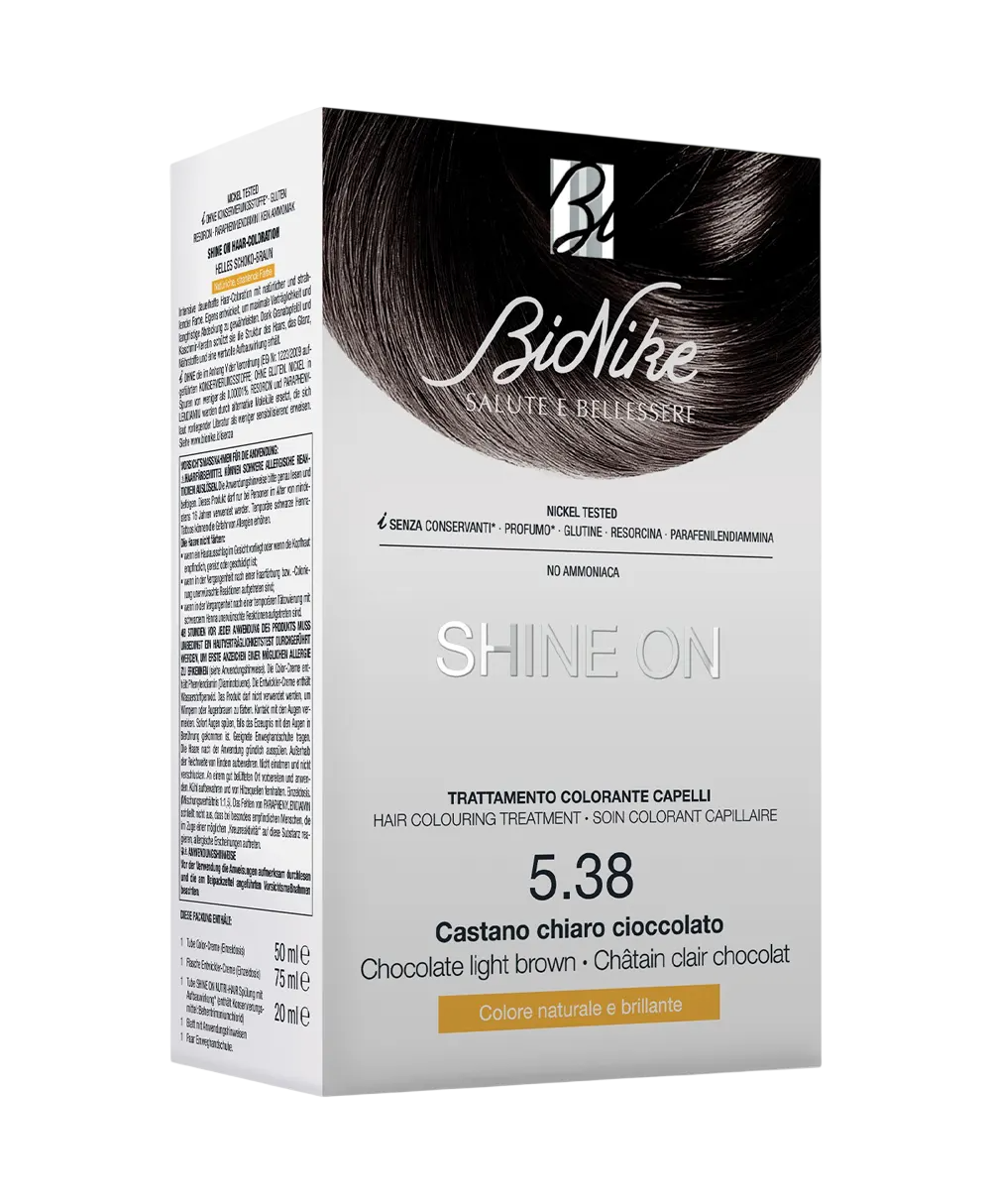 BioNike, Shine On, Permanent Hair Dye, 538 Light Chocolate Brown, 145 ml