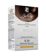 BioNike, Shine On, Permanent Hair Dye, 6.34 Dark Copper Golden Blond, 145 ml