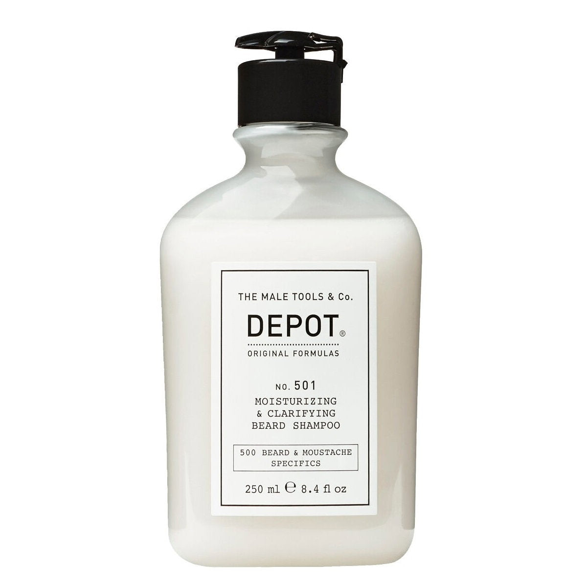Depot, 500 Beard & Mustache Specifics No. 501, Pro-Vitamin B5, Beard Shampoo, Moisturizing & Clarifying, 250 ml