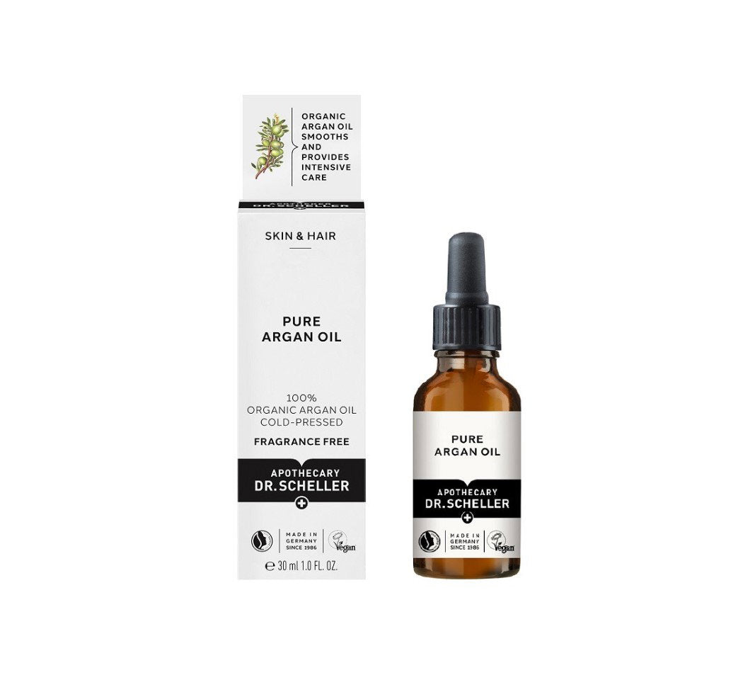 Dr. Scheller, Pure Argan, Vegan, Smoothing & Nourishing, Day & Night, Oil, Face & Hair, 30 ml