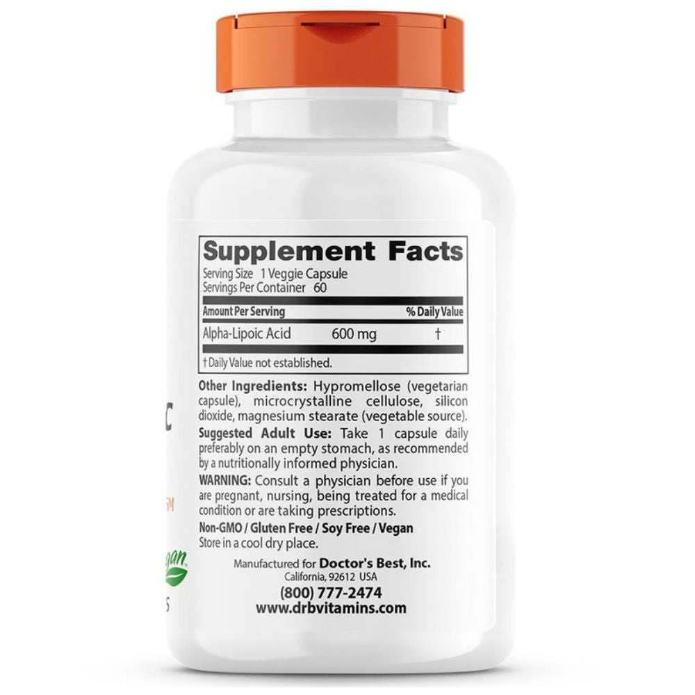 Doctor's Best alfa-lipoehape 600 mg – 60 kapslit