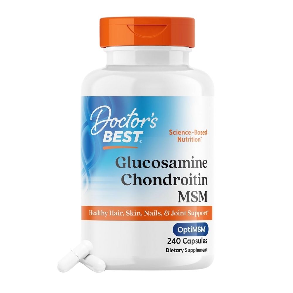 Doctor's Best glükoosamiin, kondroitiin ja MSM koos OptiMSM-iga – 240 kapslit