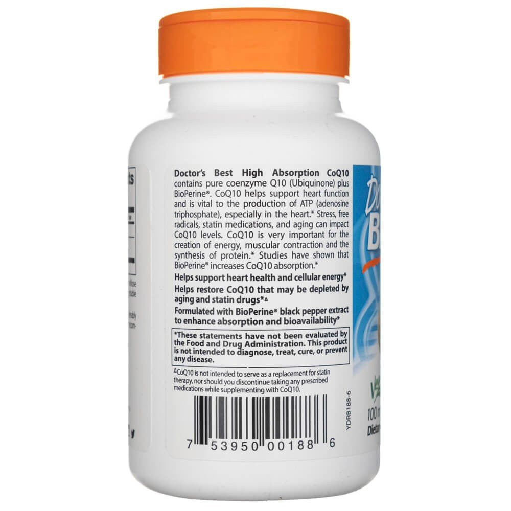 Doctor's Best kõrge imendumisega koensüüm Q10 koos BioPerine'iga 100 mg – 120 kapslit