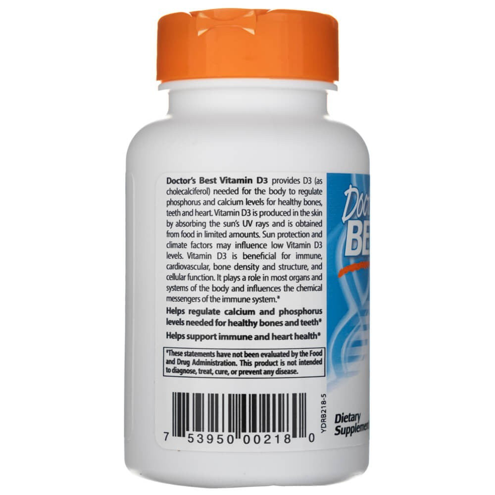 Doctor's Best vitamiin D3 5000 IU – 180 kapslit