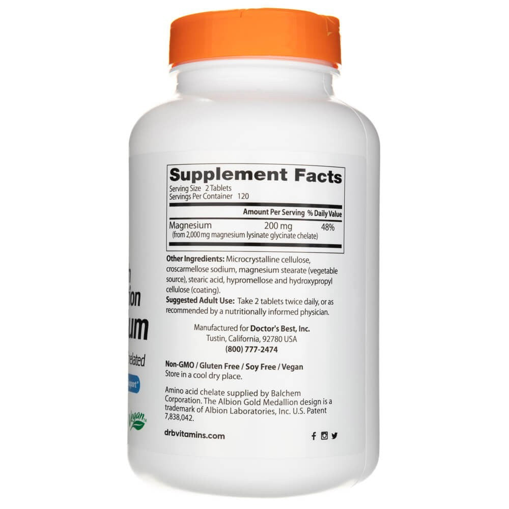 Doctor's Besti kõrgelt imenduv magneesium, 100 mg – 240 tabletti
