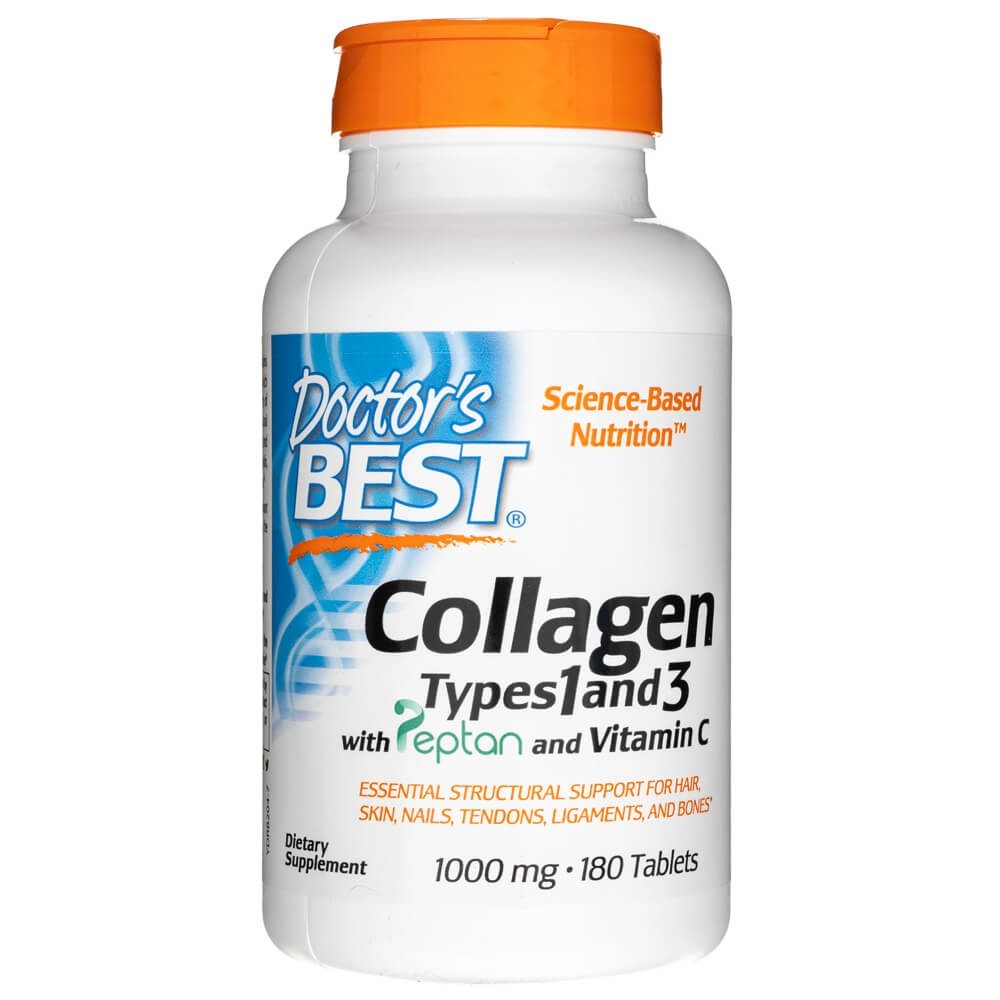 Doctor's Best 1. ja 3. tüüpi kollageen Peptani ja C-vitamiiniga 1000 mg – 180 tabletti