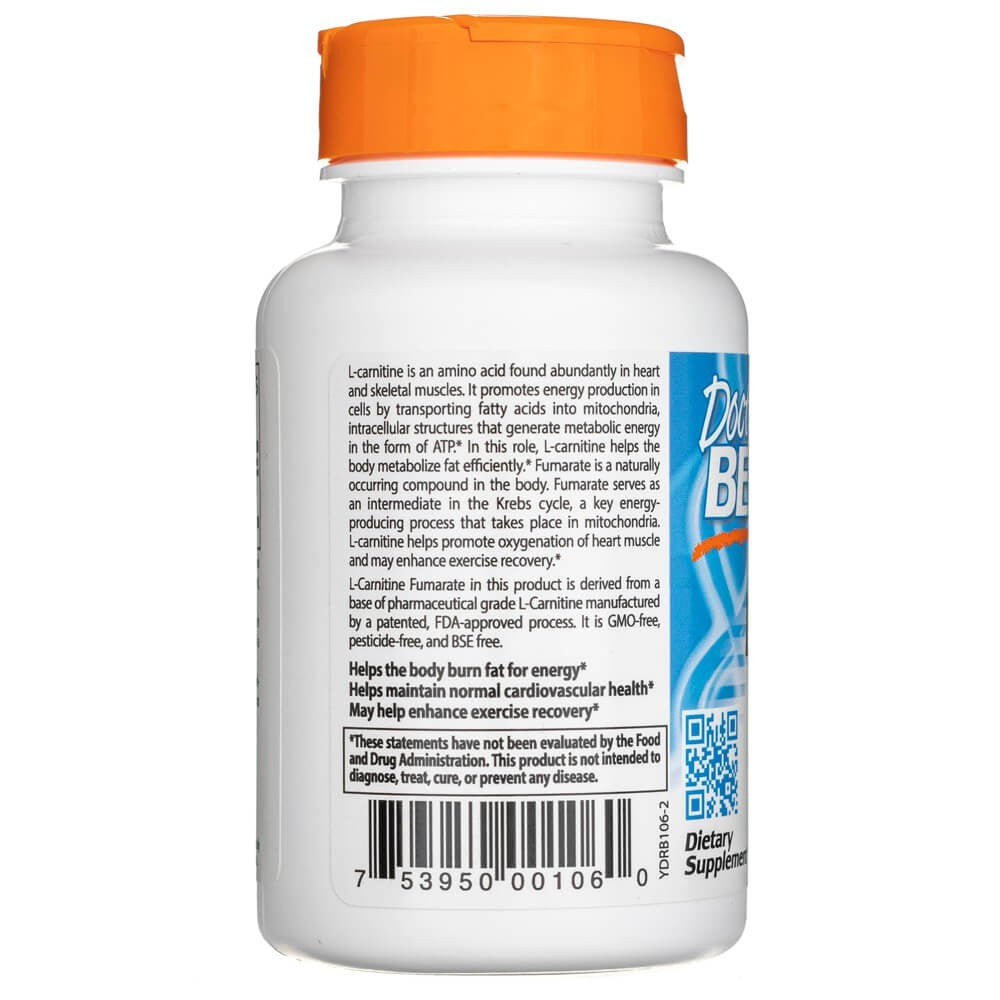 Doctor's Best L-karnitiinfumaraat Biosint karnitiiniga 855 mg – 60 kapslit