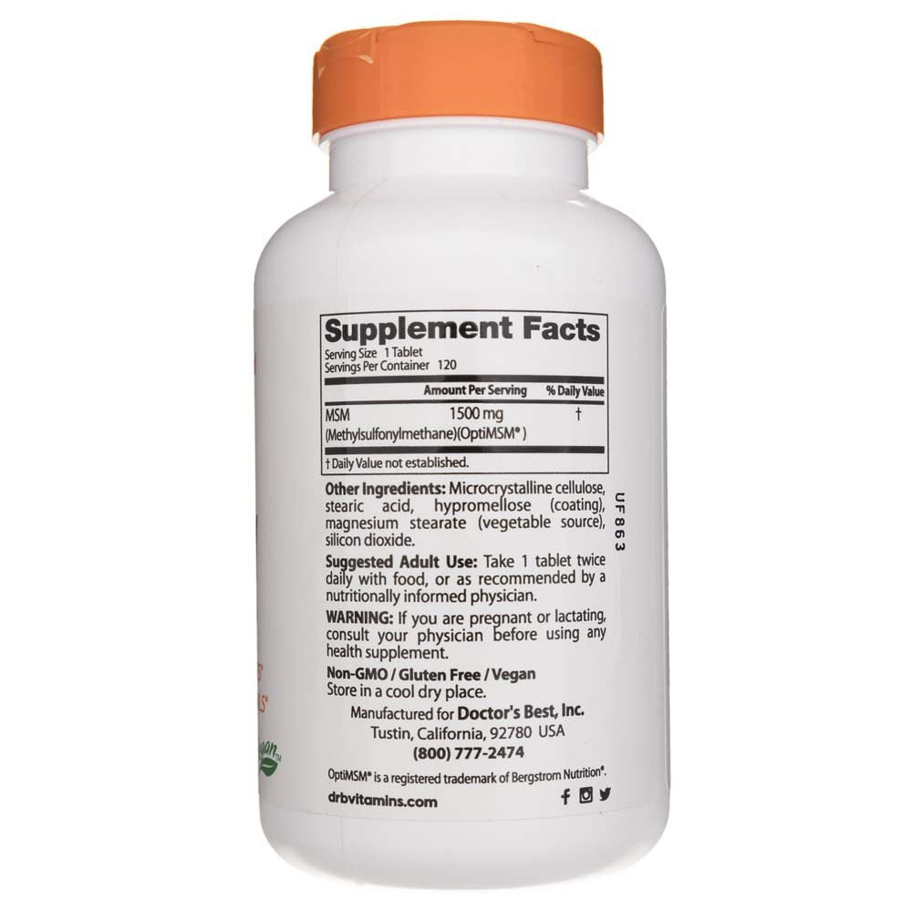 Doctor's Best MSM with OptiMSM 1500 mg – 120 tabletti