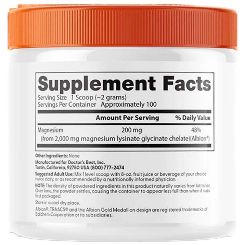 Doctor's Best magneesiumipulber – 200 g
