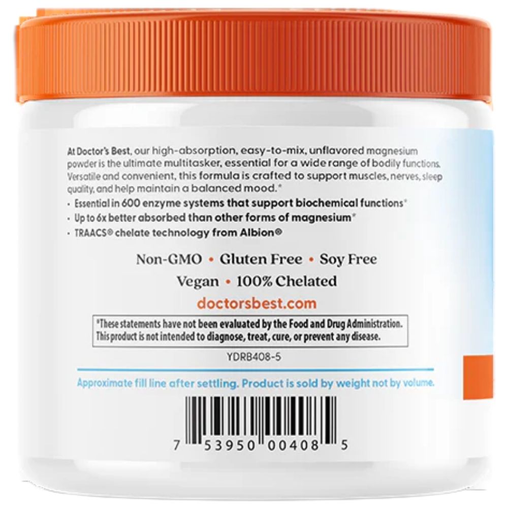 Doctor's Best magneesiumipulber – 200 g
