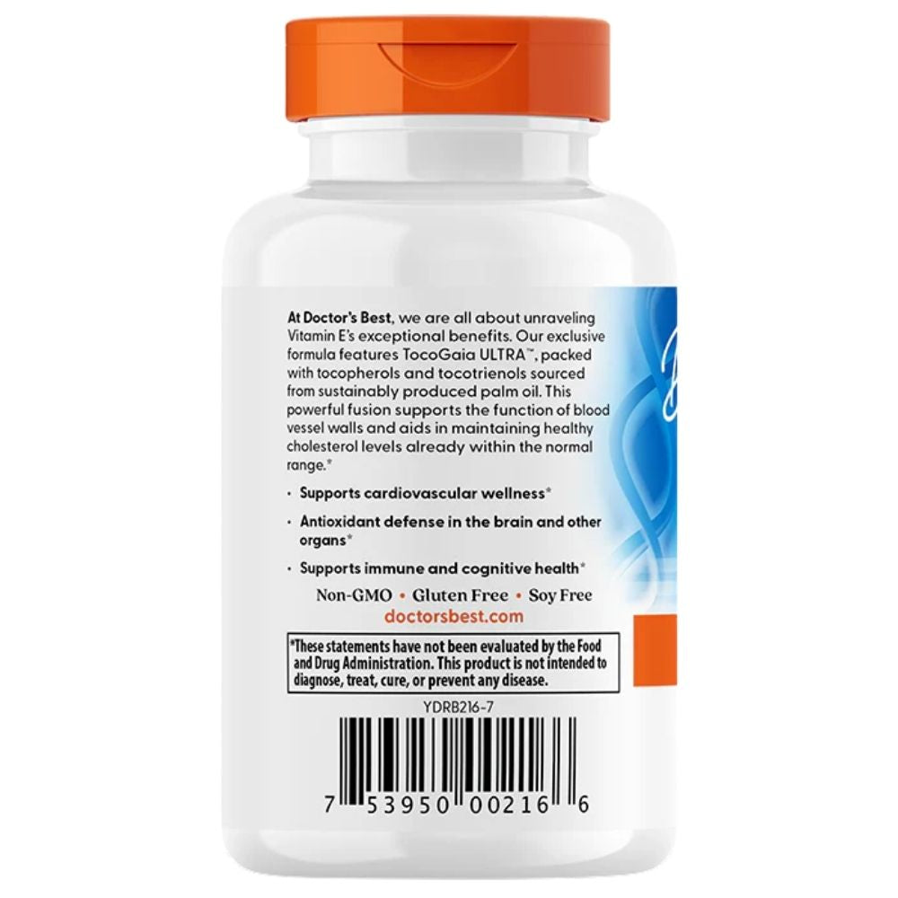 Doctor's Best E-vitamiin, tokotrienoole 50 mg – 60 kapslit