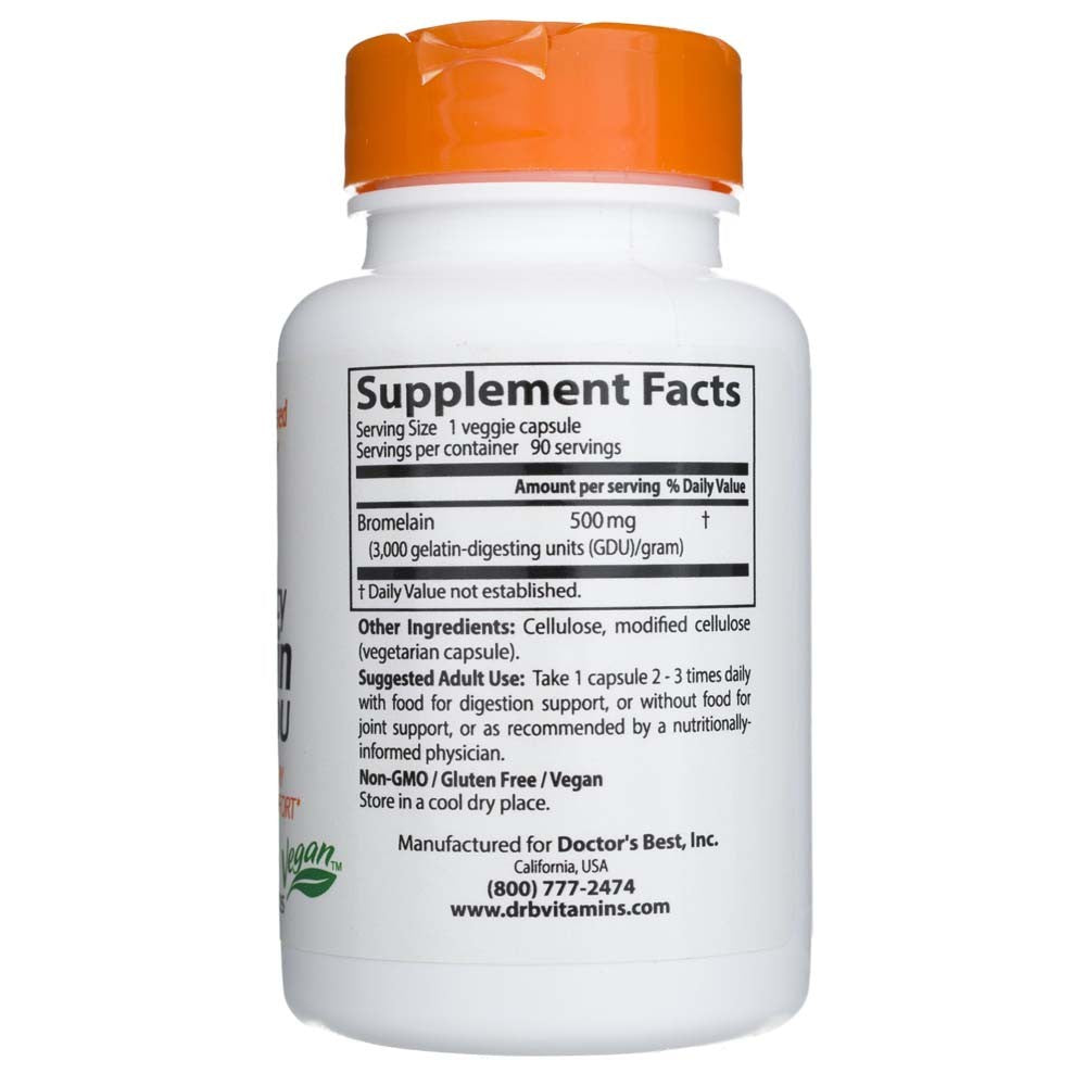 Doctor's Best Bromelain 3000 GDU 500 mg – 90 kapslit