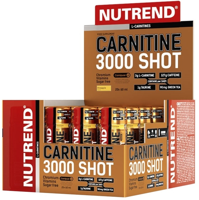 Nutrend Carnitine 3000 Shot, maasikamaitseline – 20 x 60 ml.