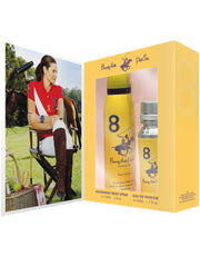 Gift Set Beverly Hills Polo Club: 1982 - Sport 8, Eau De Parfum, For Women, 50 ml + 1982 - Sport 8, Anti-Perspirant, Deodorant Roll-On, For Men, 50 ml