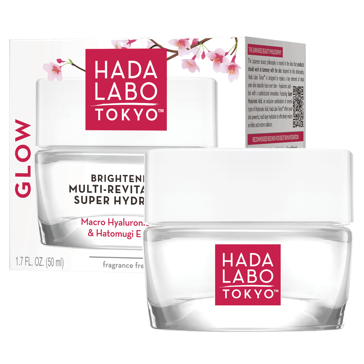 Hada Labo Tokyo, Glow, hüaluroonhape, toonilõõgastav, päevaks ja ööks, geelkreem, näole, 50 ml