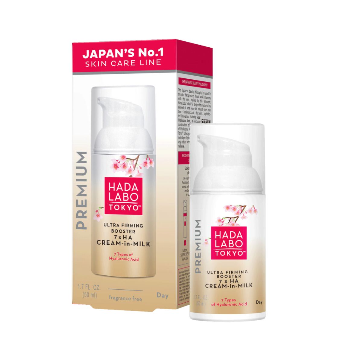 Hada Labo Tokyo, Premium, 7 x Ha, Pinguldav & Kuma, Piimkreem, Näo, 50 ml