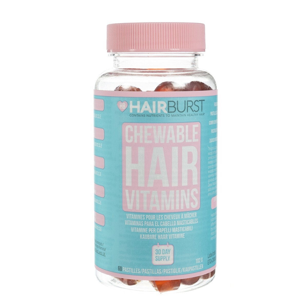 Hairburst, kooramatavad, biotiin, juuksekasvuvitamiinid, toetab juuksekasvu, 60 tk, 102 g