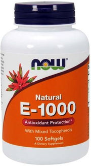 NOW Foods E-vitamiin – 1000 – looduslik (segatokoferoolid) – 100 kapslit