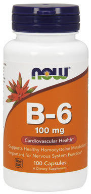 NOW Foods Vitamiin B-6, 100 mg - 100 kapslit