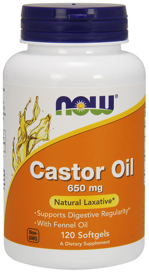 NOW Foods riitsinusõli, 650 mg - 120 kapslit