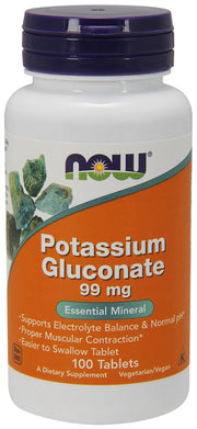 NOW Foods kaaliumglükonaat, 99 mg – 100 tabletti