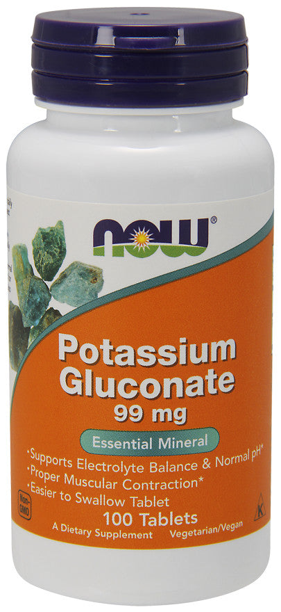NOW Foods kaaliumglükonaat, 99 mg – 100 tabletti