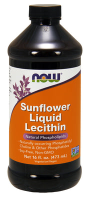 NOW Foods Päevalille letsitiin, vedel – 473 ml.