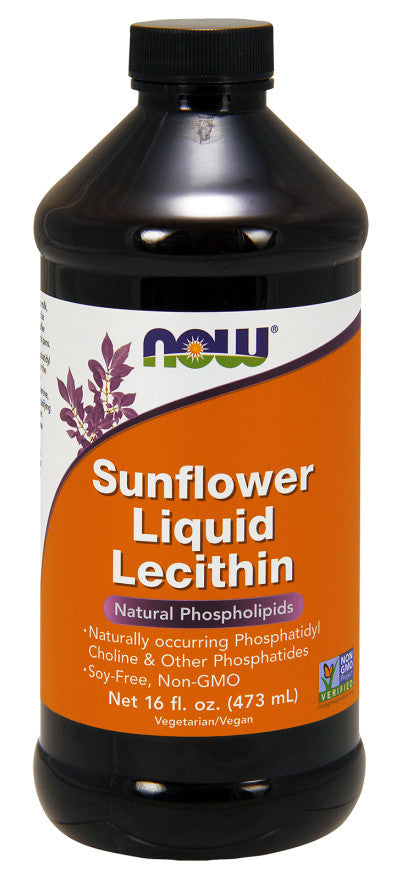 NOW Foods Päevalille letsitiin, vedel – 473 ml.