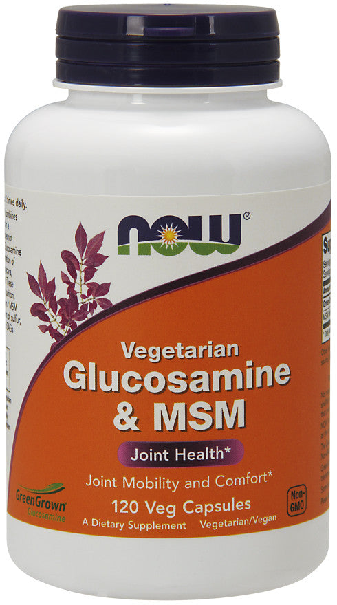 NOW Foods glükoosamiin ja MSM taimetoitlastele – 120 kapslit